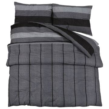 Duvet Cover Set Dark Grey 200x200 cm Cotton