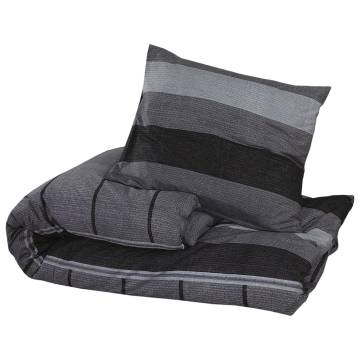 Duvet Cover Set Dark Grey 200x200 cm Cotton