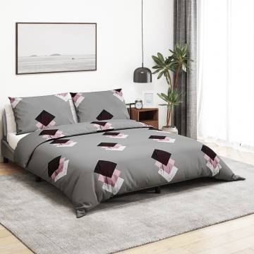 Duvet Cover Set Grey 200x200 cm Cotton