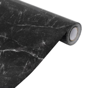 Furniture Sticker Self-Adhesive Marble Black 90x500 cm PVC