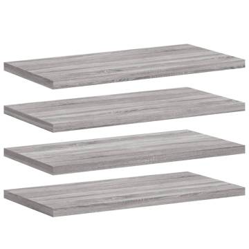 Wall Shelves 4 pcs Grey Sonoma 40x20x1.5 cm Engineered Wood