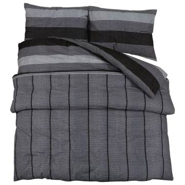 Duvet Cover Set Dark Grey 135x200 cm Cotton