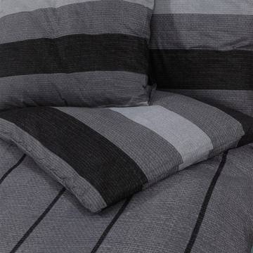 Duvet Cover Set Dark Grey 135x200 cm Cotton