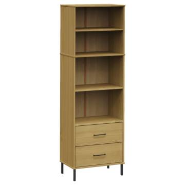 Bookcase with 2 Drawers Brown 60x35x180 cm Solid Wood OSLO