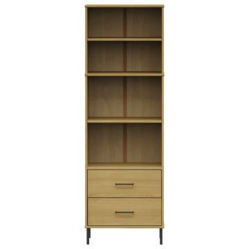 Bookcase with 2 Drawers Brown 60x35x180 cm Solid Wood OSLO