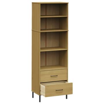 Bookcase with 2 Drawers Brown 60x35x180 cm Solid Wood OSLO