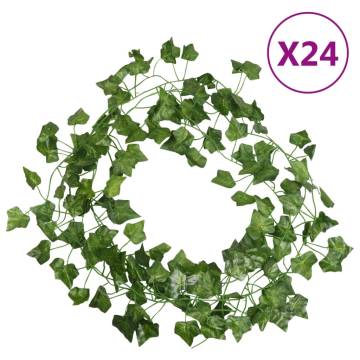 Artificial Ivy Garlands 24 pcs Green 200 cm