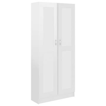 Book Cabinet High Gloss White 82.5x30.5x185.5 cm Engineered Wood