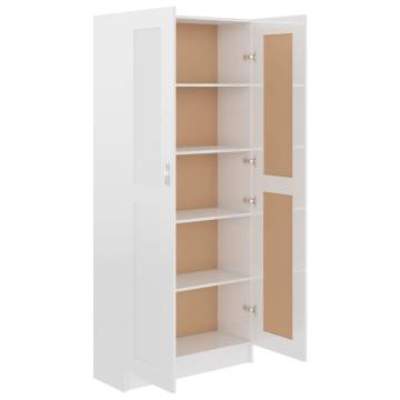 Book Cabinet High Gloss White 82.5x30.5x185.5 cm Engineered Wood