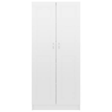 Book Cabinet High Gloss White 82.5x30.5x185.5 cm Engineered Wood