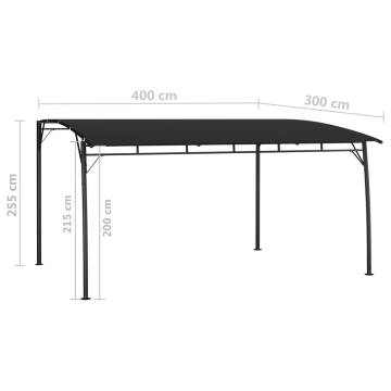 Garden Sunshade Awning 4x3x2.55 m Anthracite