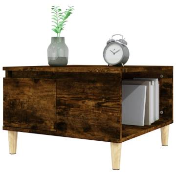 Coffee Table Smoked Oak 55x55x36.5 cm Engineered Wood