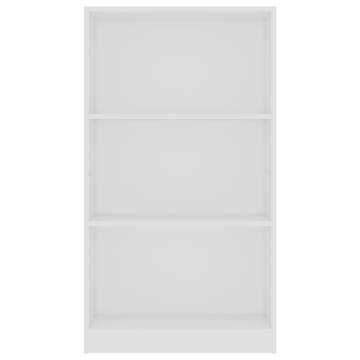 3-Tier Book Cabinet White 60x24x109 cm Engineered Wood