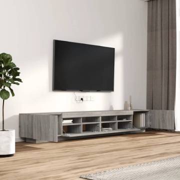 3 Piece TV Cabinet Set with LED Lights Grey Sonoma Engineered Wood