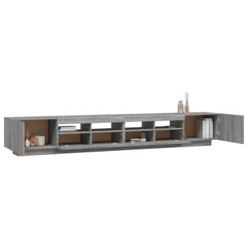 3 Piece TV Cabinet Set with LED Lights Grey Sonoma Engineered Wood