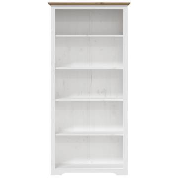 Bookcase BODO Brown 80x38x180 cm Solid Wood Pine 5-Tier