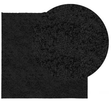 Shaggy Rug PAMPLONA High Pile Modern Black 120x120 cm