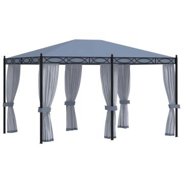 Gazebo with Mesh Screens 3x4 m Anthracite Steel