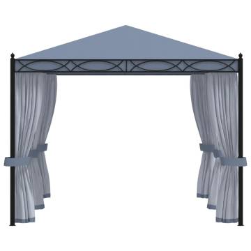 Gazebo with Mesh Screens 3x4 m Anthracite Steel