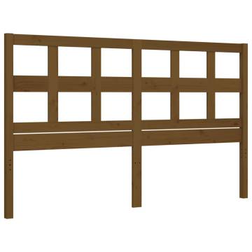 Bed Frame with Headboard Honey Brown King Size Solid Wood