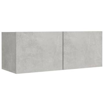 5 Piece TV Cabinet Set Concrete Grey Engineered Wood