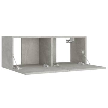 5 Piece TV Cabinet Set Concrete Grey Engineered Wood