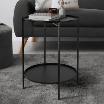 H&S Collection Side Table Metal 50.5 cm Black