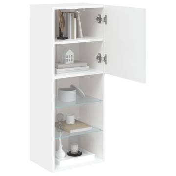 TV Cabinet with LED Lights White 40.5x30x102 cm