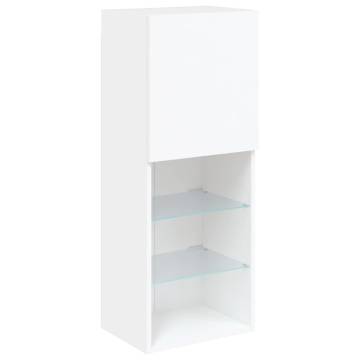 TV Cabinet with LED Lights White 40.5x30x102 cm