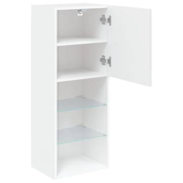 TV Cabinet with LED Lights White 40.5x30x102 cm