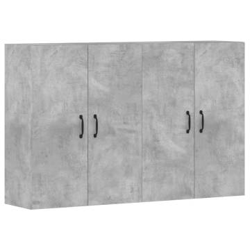 Wall Mounted Cabinets 2 pcs Concrete Grey Engineered Wood