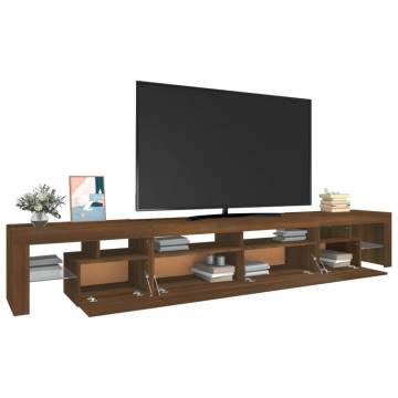 TV Cabinet with LED Lights Brown Oak 260x36.5x40 cm