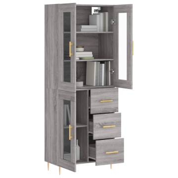 Highboard Grey Sonoma 69.5x34x180 cm Engineered Wood