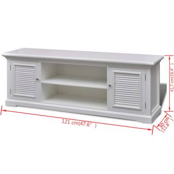 TV Stand White Wood