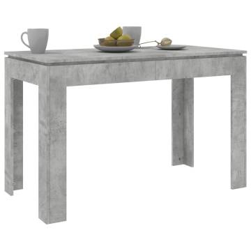 Dining Table Concrete Grey 120x60x76 cm Engineered Wood