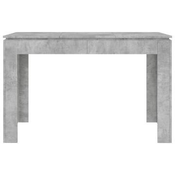 Dining Table Concrete Grey 120x60x76 cm Engineered Wood