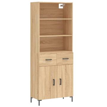 Highboard Sonoma Oak 69.5x34x180 cm Engineered Wood