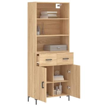 Highboard Sonoma Oak 69.5x34x180 cm Engineered Wood