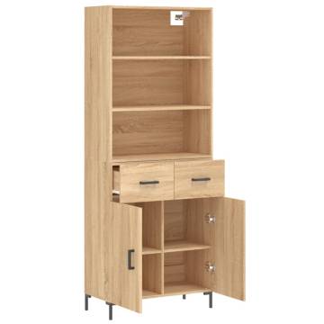 Highboard Sonoma Oak 69.5x34x180 cm Engineered Wood