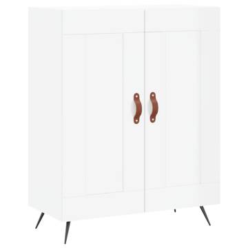 Highboard High Gloss White 69.5x34x180 cm Engineered Wood