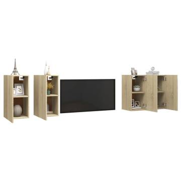 TV Cabinets 4 pcs Sonoma Oak 30.5x30x60 cm Engineered Wood