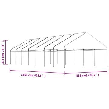 Gazebo with Roof White 15.61x5.88x3.75 m Polyethylene