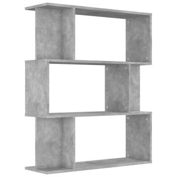 Book Cabinet/Room Divider Concrete Grey 80x24x96 cm Engineered Wood