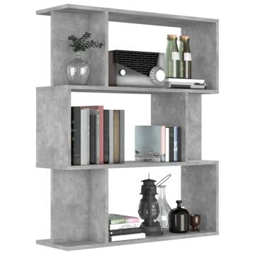 Book Cabinet/Room Divider Concrete Grey 80x24x96 cm Engineered Wood