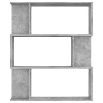 Book Cabinet/Room Divider Concrete Grey 80x24x96 cm Engineered Wood