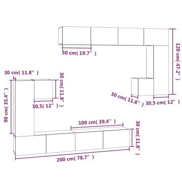 Wall-mounted TV Cabinet Sonoma Oak Engineered Wood