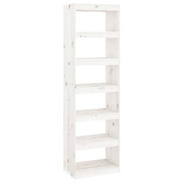 Book Cabinet/Room Divider White 60x30x199.5 cm Solid Wood Pine