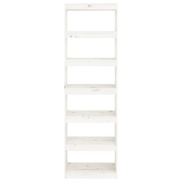 Book Cabinet/Room Divider White 60x30x199.5 cm Solid Wood Pine