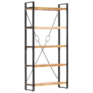 5-Tier Bookcase 90x30x180 cm Solid Acacia Wood