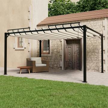 Gazebo with Louvered Roof 3x4 m Cream Fabric and Aluminium